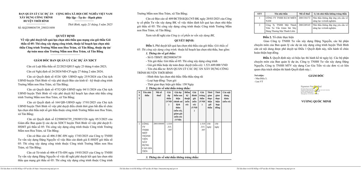 Cà Mau: 2 gói thầu xây dựng tại Thới Bình về tay Cty Cao Gia Tiến - Hình 2 Ca Mau: 2 goi thau xay dung tai Thoi Binh ve tay Cty Cao Gia Tien-Hinh-2