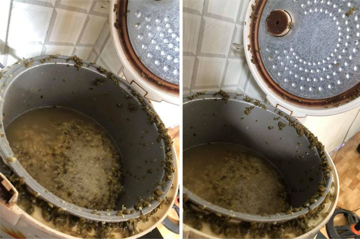 Cô gái trổ tài nấu chè đỗ xanh và cái kết không thể thảm hại hơn. Ảnh: FB.