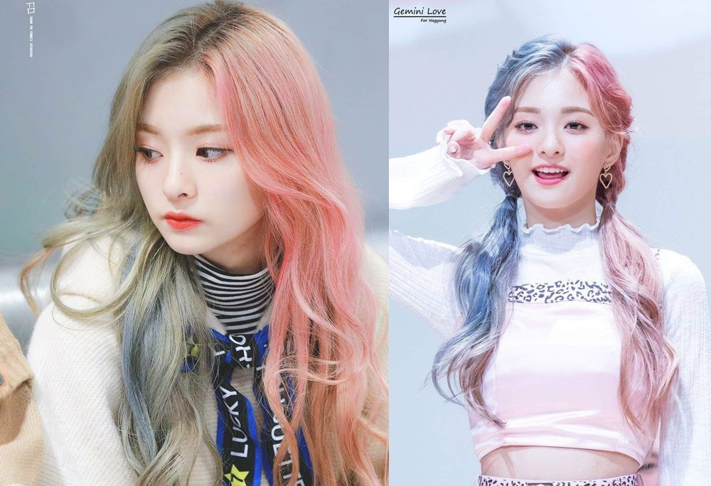 Nagyung (Fromis_9) thu hút sự chú ý với mái tóc xoăn dài mang hai màu xám - hồng.