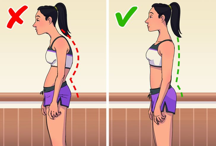 Đổ người về phía trước hoặc phía sau: Tư thế khi đi bộ ảnh hưởng rất nhiều đến sức khỏe nhưng không nhiều người chú ý. Đi bộ với tư thế đổ người về phía trước hoặc phía sau đều gây áp lực lên vùng hông, dẫn đến đau lưng, đau hông lâu dài. Tư thế đi bộ đúng là thẳng lưng với cằm song song mặt đất, vai thả lỏng và kéo về phía sau. Tư thế này không chỉ tốt cho cột sống mà còn hạn chế dồn trọng lượng không cần thiết lên hông và lưng dưới.