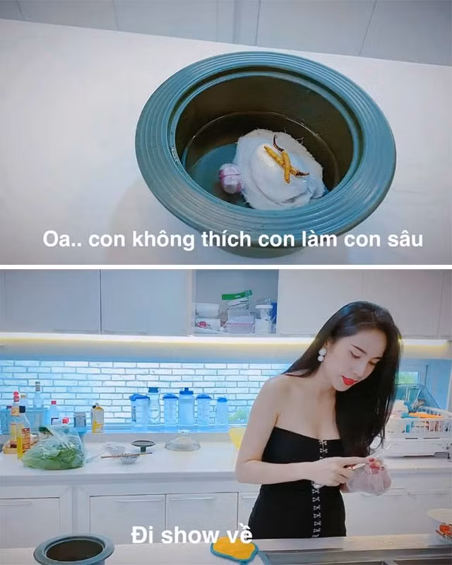 Thủy Tiên cũng từng mua loại đông trùng hạ thảo trên núi với giá tận 100 triệu/lạng để tẩm bổ cho cả nhà. Nữ ca sĩ chọn cách nấu “sâu vàng” với bào ngư bổ dưỡng.