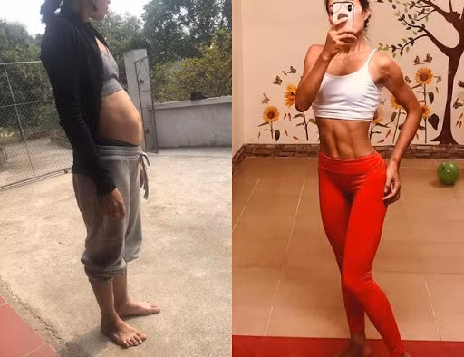 Ít ai biết rằng, trước khi trở thành HLV yoga, chị Vi Salano từng bị liệt nửa người. Gia cảnh khó khăn, chị phải vay mượn bạn bè từng đồng để chữa trị. Ảnh trước và sau khi chị đến với môn yoga.