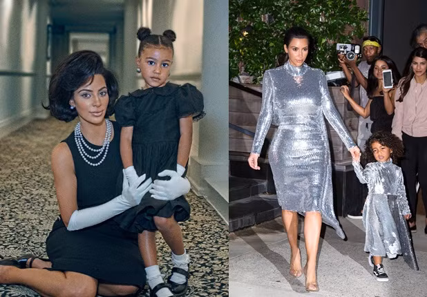 Kim Kardashian và North West trở thành tâm điểm của sự chú ý khi diện đồ đôi tại nhiều sự kiện.