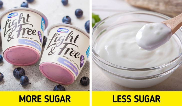 11. Sữa chua có hương vị: Lượng lớn đường ẩn bên trong những hộp sữa chua hương vị sẽ bám vào và phá vỡ các axit amin trong collagen và elastin của làn da. Sự tổn thương này có thể dẫn đến làn da của chúng ta trông nhăn nheo và chảy xệ khi lão hóa sớm. Ảnh: BS.