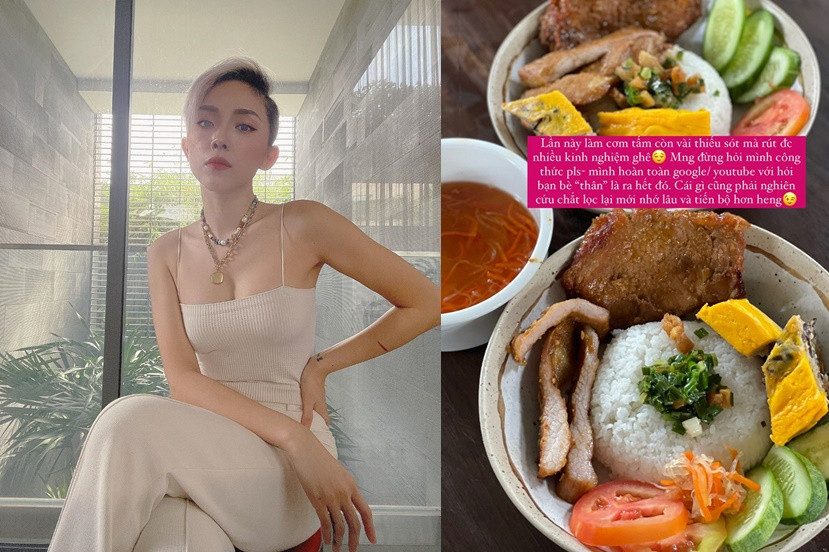 Mùa dịch ở nhà, ca sĩ Tóc Tiên cũng trổ tài vào bếp nấu đủ các món ăn từ Bắc tới Nam cho ông xã Hoàng Touliver.