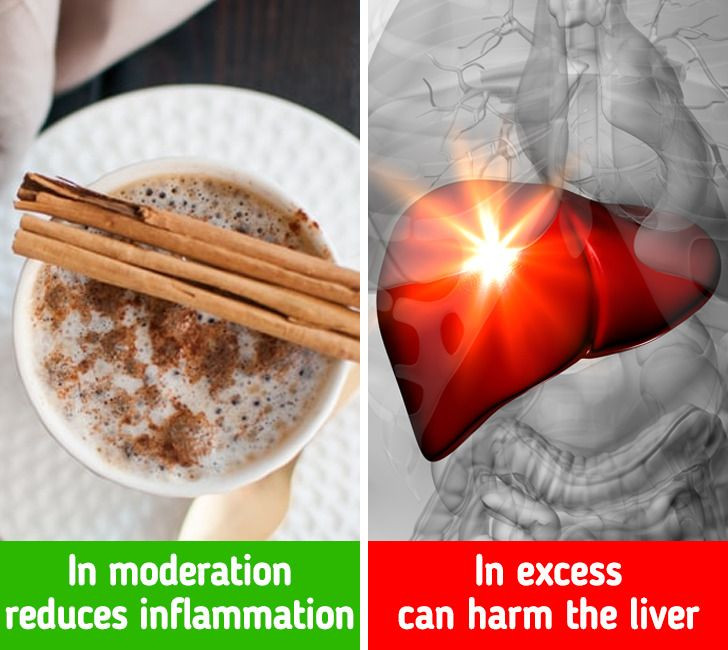 Quế: Gia vị này được coi là một siêu thực phẩm có nhiều công dụng chữa bệnh như làm giảm lượng đường trong máu, giảm viêm và ngăn ngừa bệnh tim. Tuy nhiên, nghiên cứu đã chỉ ra rằng ăn quá nhiều quế có thể gây ngộ độc do chứa coumarin. Coumarin đặc biệt nguy hiểm đối với những người có vấn đề về gan và có thể gây tổn thương gan khi hấp thụ quá nhiều.