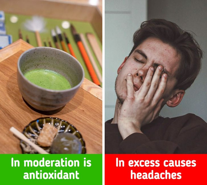 Trà xanh đã được coi là một trong những đồ uống lành mạnh nhất trên thế giới do hàm lượng chất chống oxy hóa cao. Mặc dù trà xanh có vô số lợi ích, nhưng nếu uống quá nhiều trà xanh có thể gây ra các tác dụng tiêu cực như mất ngủ, đau đầu, đánh trống ngực và ợ chua. Theo các chuyên gia, người lớn chỉ nên uống 3 tách trà xanh mỗi ngày. Ảnh: BS.