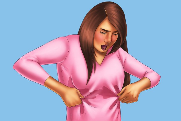 Vùng da dưới ngực: Phụ nữ có vòng một lớn thường gặp phải tình trạng đổ mồ hôi ở vùng da dưới ngực. Nếu lo ngại các chất trong lăn khử mùi gây hại da, bạn có thể lựa chọn những sản phẩm không chứa nhôm (aluminum-free) hoặc chứa than hoạt tính giúp hút ẩm, hạn chế mùi hôi.