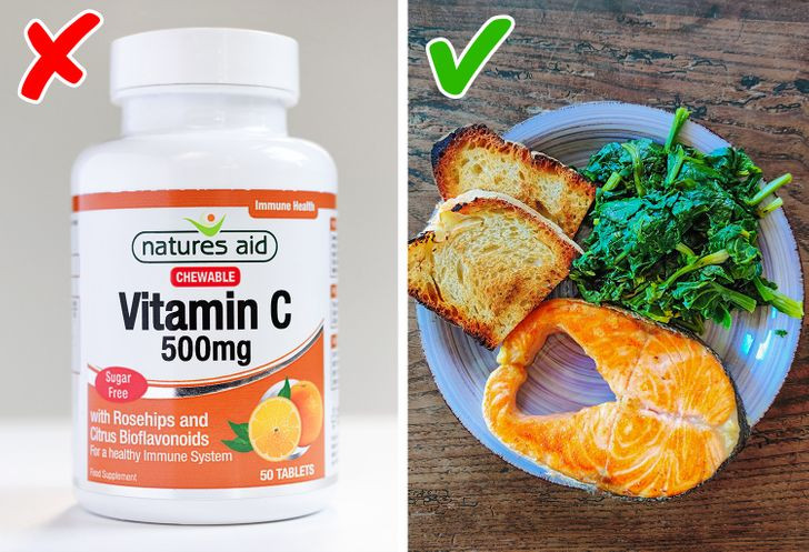 6. Uống bổ sung dinh dưỡng: Nếu bạn là người ăn chay trường và bị thiếu hụt vitamin B12, thì bạn có thể dùng thuốc bổ sung dinh dưỡng. Tuy nhiên, bổ sung vitamin liều cao không ngăn ngừa được một số vấn đề sức khỏe và thậm chí có thể gây hại, theo một nghiên cứu. Hãy cố gắng chọn một chế độ ăn đa dạng gồm protein, carbohydrate và chất béo.