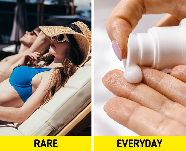 9. Nuông chiều làn da của bạn: Hãy lưu ý đến loại dầu gội, xà phòng và nước rửa chén bạn sử dụng. Nhiều loại trong số chúng có chứa sulfat có thể làm khô và kích ứng da, khiến da kém đàn hồi. Tiếp xúc với ánh nắng mặt trời và nước có clo quá lâu cũng có thể ảnh hưởng đến độ đàn hồi của da, vì vậy, hãy thận trọng với những điều đó. Ảnh: BS.