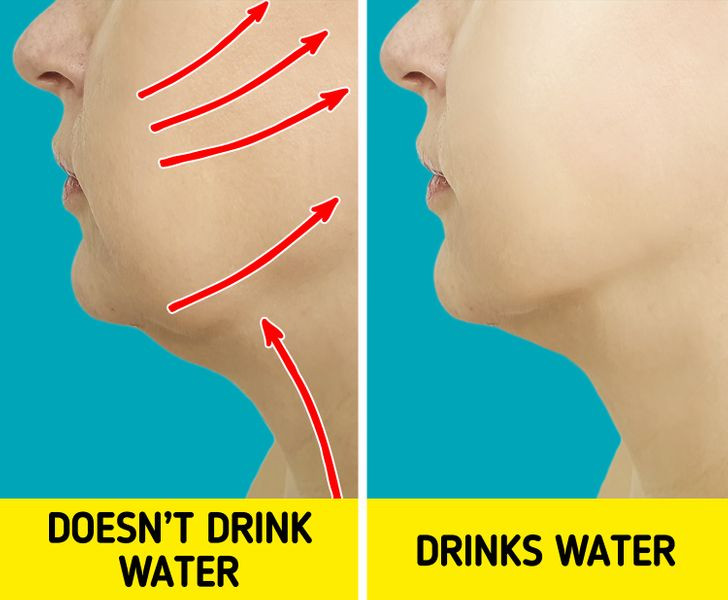 6. Luôn đủ nước: Theo tuổi tác, da của chúng ta mất độ đàn hồi dẫn đến nếp nhăn. Đó là lý do tại sao việc tiêu thụ nước để duy trì độ đàn hồi của da là rất quan trọng. Luôn đảm bảo rằng bạn bổ sung nhiều nước cho cơ thể thông qua đồ uống và thức ăn.