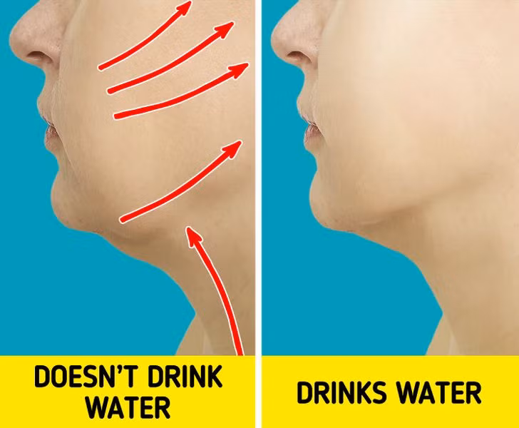 6. Luôn đủ nước: Theo tuổi tác, da của chúng ta mất độ đàn hồi dẫn đến nếp nhăn. Đó là lý do tại sao việc tiêu thụ nước để duy trì độ đàn hồi của da là rất quan trọng. Luôn đảm bảo rằng bạn bổ sung nhiều nước cho cơ thể thông qua đồ uống và thức ăn.