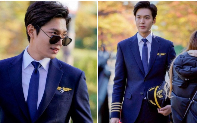 Trong phim Huyền thoại biển xanh, Lee Min Ho từng xuất hiện với bộ đồng phục phi công kết hợp với chiếc kính râm đen. Tạo hình này giúp 8X nhận về nhiều lời khen bảnh bao, cuốn hút.