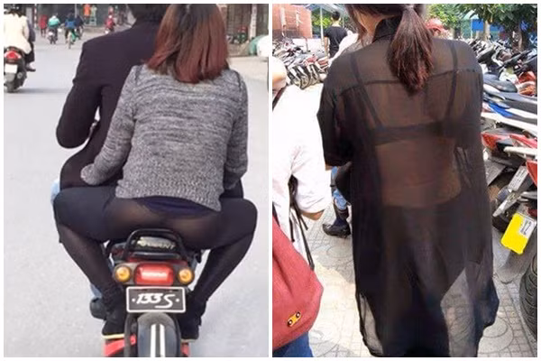 Những trang phục xuyên thấu mỏng manh khiến mọi người xung quanh "nhức mắt".