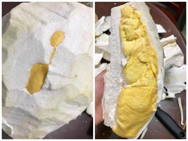 Sao lại gọt sầu riêng một cách cồng kềnh thế này