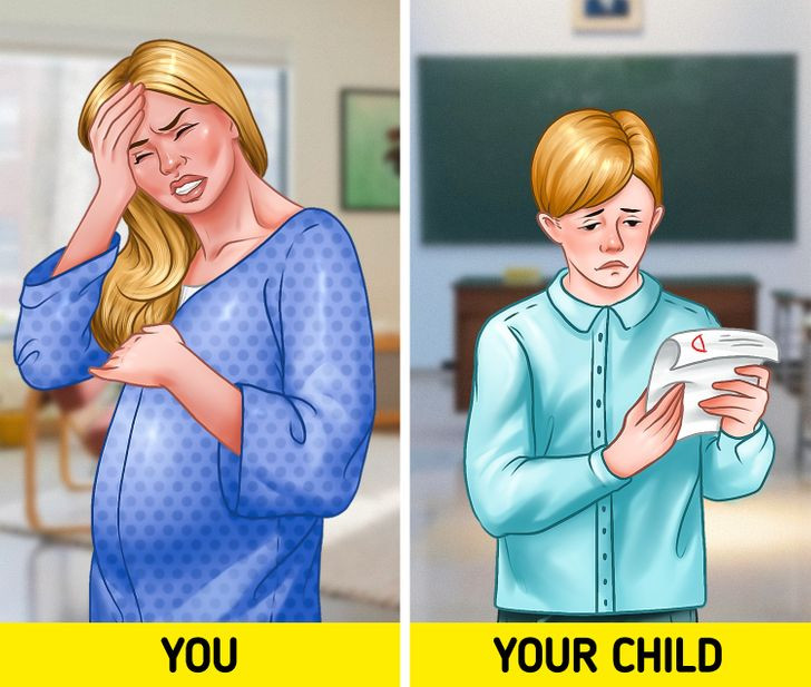 1. Đừng làm việc căng thẳng quá mức ảnh hưởng tới thai nhi. Não là cơ quan đầu tiên của trẻ bắt đầu hình thành trong bụng mẹ. Mẹ bầu căng thẳng kéo dài có thể gây ra một loạt các tác động bất lợi cho thai nhi. Em bé sinh ra có nhiều khả năng mắc chứng rối loạn tăng động giảm chú ý (ADHD) và thậm chí trầm cảm khi ở tuổi thanh thiếu niên. Nếu người mẹ sắp sinh bị căng thẳng tột độ, não bộ của em bé sẽ không phát triển hết tiềm năng, điều này có thể gây ảnh hướng tới trí nhớ và khả năng học tập của bé.