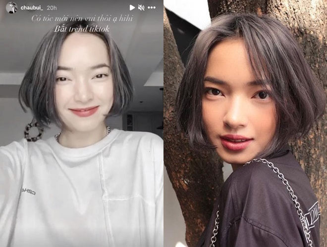 Châu Bùi: Trước thềm Tết Nguyên Đán 2021, Châu Bùi đã chọn kiểu tóc bob ngang cằm vừa cá tính vừa đáng yêu để chưng diện.