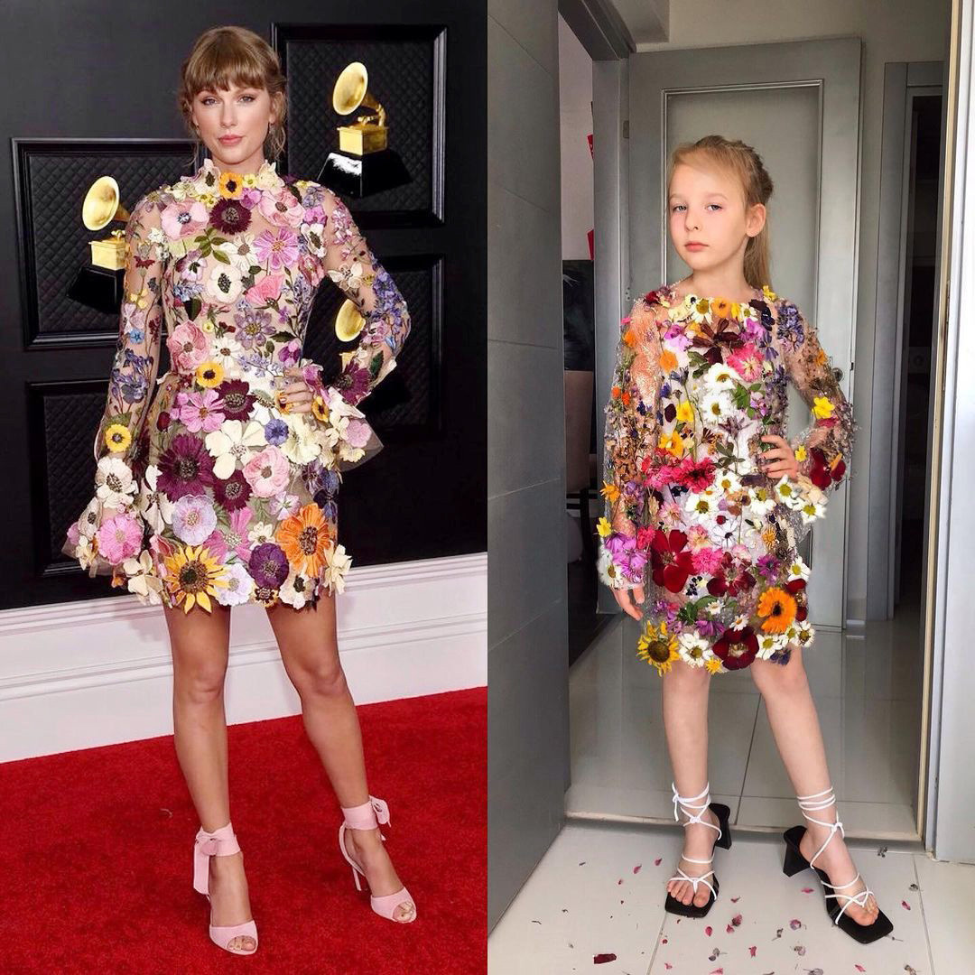 Chị Alya Chaglar rất tự hào khi con gái diện những bộ trang phục đẹp đẽ do chính tay chị làm ra.