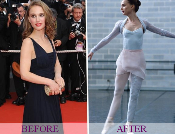 Natalie Portman: Để vào vai Nina Sayers trong phim Black Swan, Natalie Portman từng ép hơn 10 kg. Khi đó cô chỉ ăn mỗi hạnh nhân và cà rốt. Ảnh: Internet.