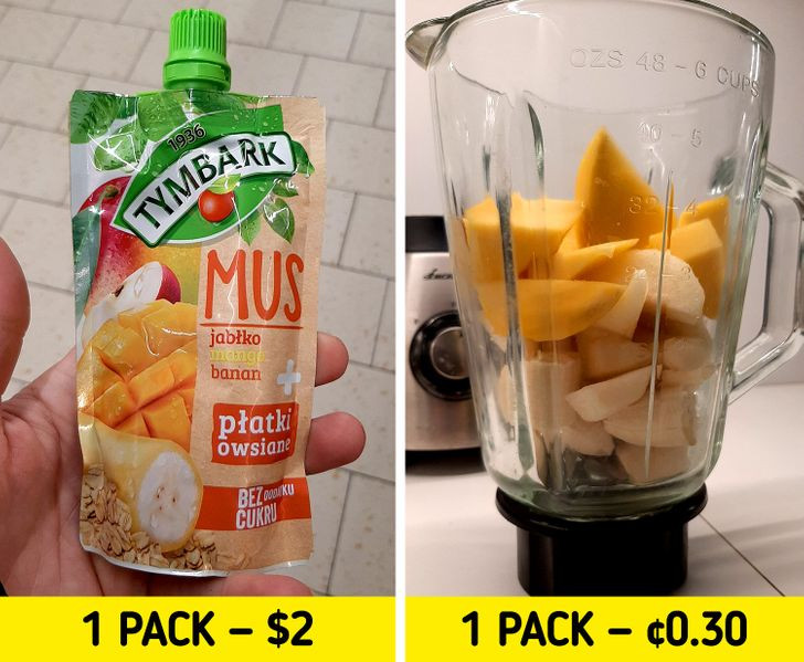 Nước trái cây đóng gói cho trẻ: Trái cây đã qua chế biến như xay nhuyễn, làm mứt, làm nước ép thường được trẻ nhỏ và người lớn yêu thích. Thành phần chính của những chai này là nước ép táo - loại trái cây phổ biến, giá thành vừa phải. Tuy nhiên, nước ép đóng chai thường có thêm chất bảo quản không tốt cho sức khỏe. Tốt nhất bạn nên tự ép trái cây ở nhà.