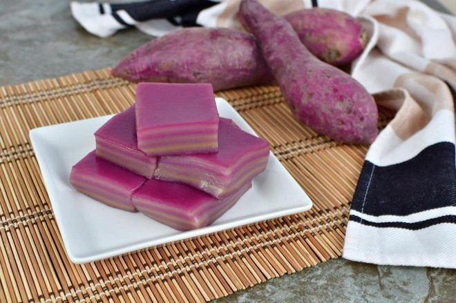 Điểm đặc trưng của chiếc bánh da lợn là phải có nhiều lớp trồng lên nhau, chia tầng rõ rệt, khiến chiếc bánh trông đẹp mắt vô cùng.