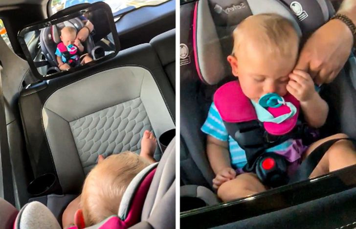 Em bé đáng yêu ôm lấy ngón tay của bố ngay cả khi ngủ say giấc.