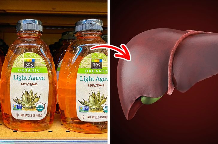 4. Xi-rô cây thùa: Nhiều người quan tâm đến sức khỏe cố gắng tránh đường và sử dụng chất làm ngọt tự nhiên thay thế. Nhưng mật hoa cây thùa là một loại xi-rô đã qua chế biến và chứa nhiều đường fructose một cách nguy hiểm. Điều này có thể làm hỏng gan của bạn vì nó chuyển fructose thành chất béo, do đó, có thể gây ra bệnh gan nhiễm mỡ.