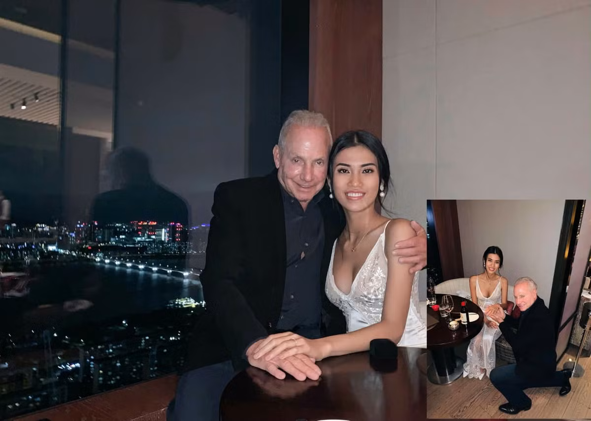 Dù đã 72 tuổi nhưng tỷ phú Wynn Katz luôn xuất hiện đầy bảnh bao trong những bộ suit hoặc vest chỉn chu. Cô nàng Cổ Ngân nhìn cũng rất gợi cảm khi chọn trang phục ôm sát hoặc xẻ cao khoe chân dài khi sánh đôi bên bạn trai của mình.