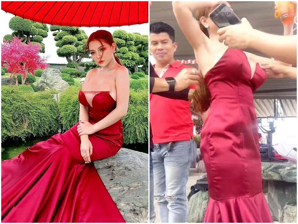 Ăn mặc hở hang khi livestream, hot girl Mon 2K lộ nguyên vòng 1 như “vựa hoa quả” trên sóng trực tiếp.