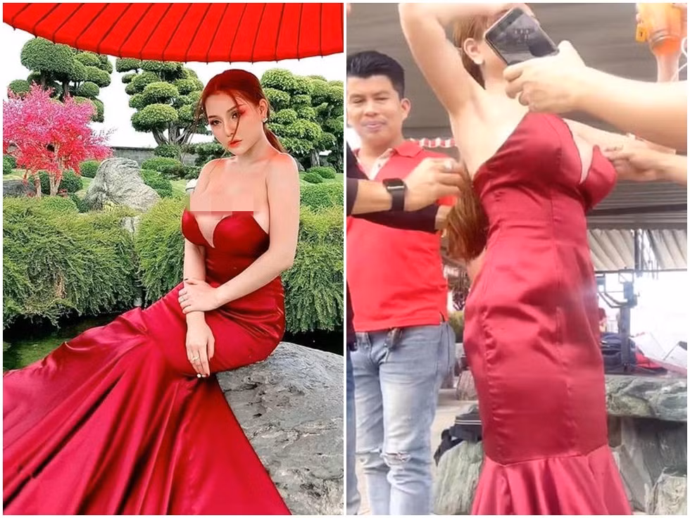 Ăn mặc hở hang khi livestream, hot girl Mon 2K lộ nguyên vòng 1 như “vựa hoa quả” trên sóng trực tiếp.