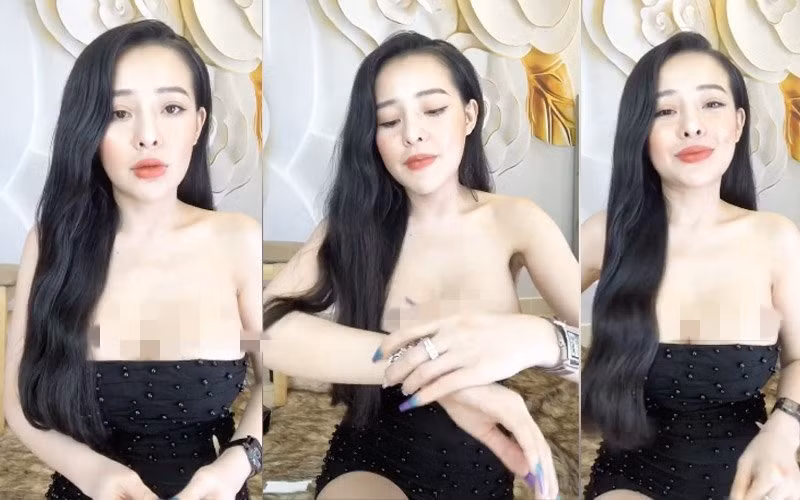 Nàng hot girl “ngực khủng” này nhiều lần khiến dân mạng lo ngại trang phục thiếu vải của cô có thể tuột bất cứ lúc nào.