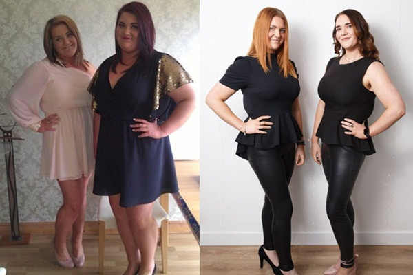 Bi quyet giup chi em sinh doi o Anh cung nhau giam hon 100kg