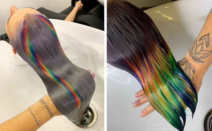 Những tác phẩm của Ksenia sẽ dựa theo những hiện tượng tự nhiên như lăng kính cầu vòng khi ánh sáng phản xạ qua những đồ vật trong suốt hay những vệt cầu vồng xuất hiệu sau cơn mưa.