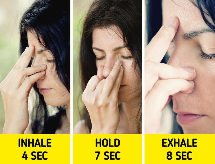 5. Thay vì đếm cừu, hãy tập thở: Khi đếm cừu không còn có thể đưa bạn vào giấc ngủ, hãy thử kỹ thuật thở 4-7-8. Hít vào trong 4 giây, giữ hơi thở trong 7 giây rồi thở ra trong 8 giây tiếp theo. Thực hiện kỹ thuật này vài lần, bạn sẽ thấy buồn ngủ.