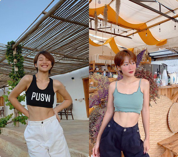 Khả Ngân không ngại diện croptop khoe những đường cong nóng bỏng. Ảnh: FB, IG.