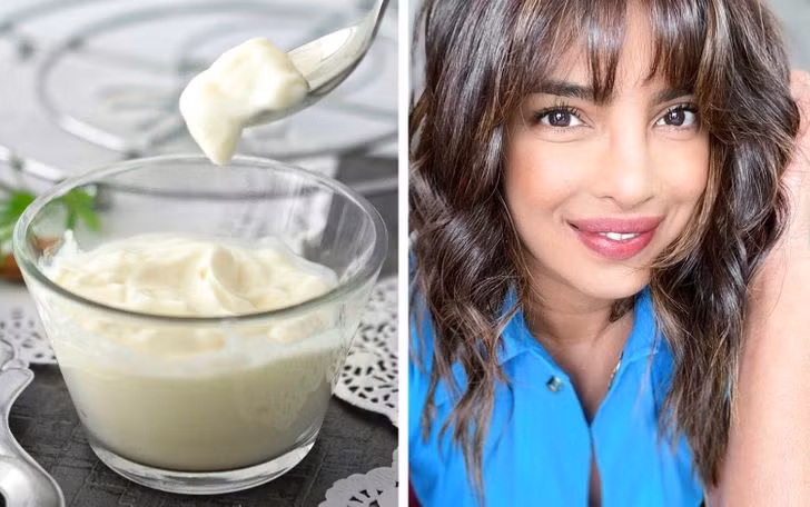 5. Làm sáng da bằng sữa chua. Hoa hậu Thế giới 2000, Priyanka Chopra Jonas, trông vô cùng xinh đẹp, trẻ trung ở tuổi 39. Bí quyết làm đẹp của cô ấy là tự làm mặt nạ tẩy tế bào chết tại nhà. Cô trộn cốc bột mì nguyên cám với một nhúm nghệ, vài giọt nước cốt chanh,nước hoa hồng và một lượng sữa chua nguyên kem để tạo thành hỗn hợp sền sệt. Cô ấy thoa nó lên da và để khô trước khi rửa sạch.