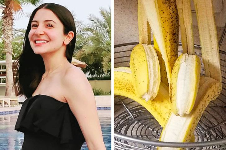 8. Ngăn lão hóa da với chuối. Anushka Sharma là một người mẫu kiêm diễn viên 33 tuổi đến từ Ấn Độ, nổi tiếng với làn da tươi sáng. Mẹo chăm sóc da bí mật của cô là nghiền một quả chuối để massage khắp người. Bạn có thể đi tắm ngay hoặc để trong vài phút để có kết quả tốt hơn.