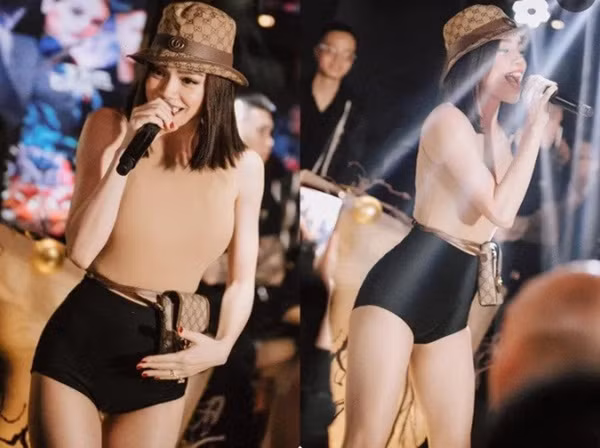 Mới đây, Hà Hồ khoe vóc dáng thon thả sau sinh của mình nhờ trang phục táo bạo khi đi diễn ở Hà Nội.