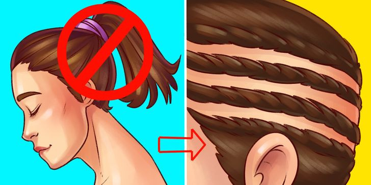 Buộc tóc đuôi ngựa chặt: Không chỉ gây ra chứng đau đầu, buộc tóc đuôi ngựa chặt có thể gây rụng tóc. Việc kéo tóc liên tục làm cho tóc lỏng ra khỏi các gốc nang lông, điều này làm mất khả năng mọc tóc mới. Vì vậy, khi có thể, đừng buộc tóc đuôi ngựa quá chặt. Ảnh: BS.