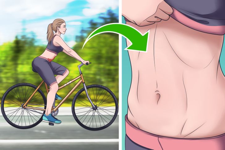 8. Đi bộ hoặc đi xe đạp đến nơi làm việc: Các bài tập cardio được biết đến là một cách tốt để đốt cháy mỡ vùng bụng. Vì vậy, hãy cân nhắc việc đạp xe đến nơi làm việc hoặc trường học của bạn, thay vì đi xe buýt hoặc lái xe, để khỏe mạnh và phù hợp hơn. Ảnh: BS.