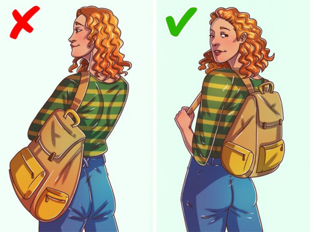 Ba lô là loại túi đeo ít gây đau lưng nhất nhưng với điều kiện bạn đeo đúng cách. Ba lô thường có quai mỏng, việc đeo một bên hay đeo quá thấp cũng có thể dẫn đến chấn thương cột sống và lưng. Bạn nên chọn balo có quai rộng để phân bổ trọng lượng tốt hơn. Ngoài ra, bạn nhớ đeo ba lô cả hai vai và chỉnh càng cao, càng gần lưng càng tốt.