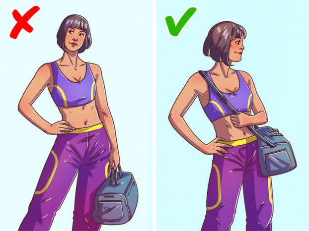 Túi hộp thể thao: Túi dạng hộp vuông hoặc tròn thường được sử dụng để đựng quần áo và đồ dùng thể thao hay đựng hành lý đi chơi ngắn ngày. Những chiếc túi này thường nặng, nếu xách tay lâu dễ gây nguy hiểm cho cột sống. Bạn nên đeo chéo vai và thường xuyên đổi bên.