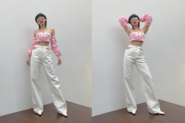 Sau ngày Tết, Tóc Tiên cũng không ngần ngại diễn áo croptop hở bạo, khoe eo thon.