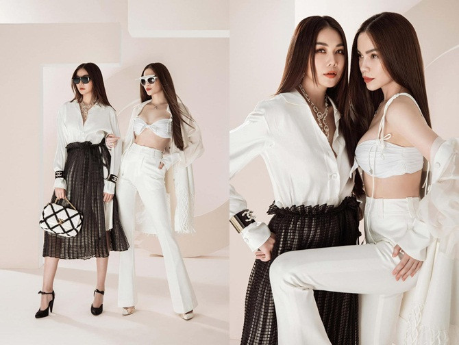 Hà Hồ và siêu mẫu Thanh Hằng cũng khoe dáng nuột, eo thon trong bộ sưu tập mới của NTK Công Trí.
