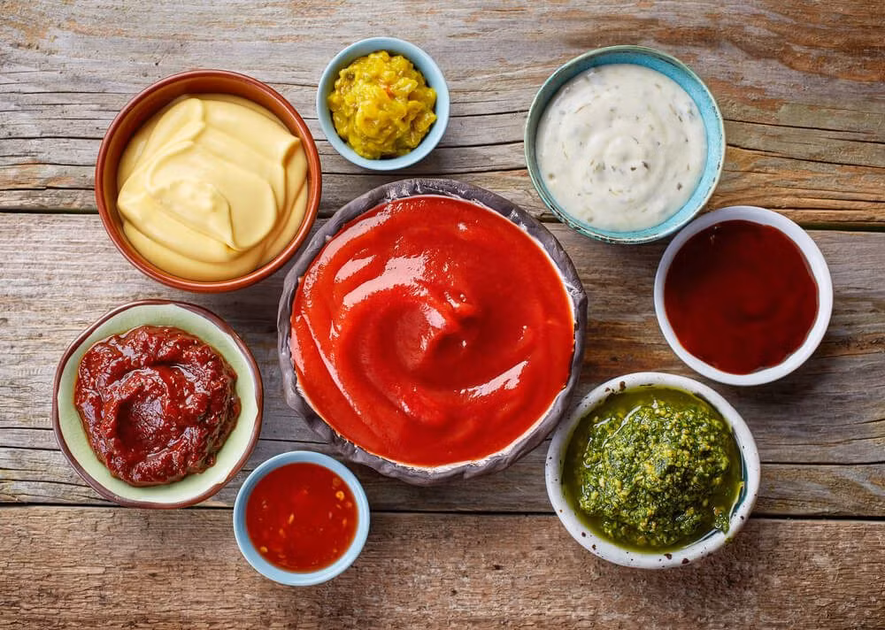 10. Nước xốt (thực phẩm chế biến): Hầu hết nước xốt và các loại thực phẩm chế biến tương tự như nước xốt salad đều chứa nhiều muối, chất bảo quản và hương liệu nhân tạo như bột ngọt. Tiêu thụ nước xốt hàng ngày có thể làm tăng nhiệt cơ thể và khiến bạn cảm thấy mệt mỏi, đầy hơi và uể oải. Ảnh: Boldsky.