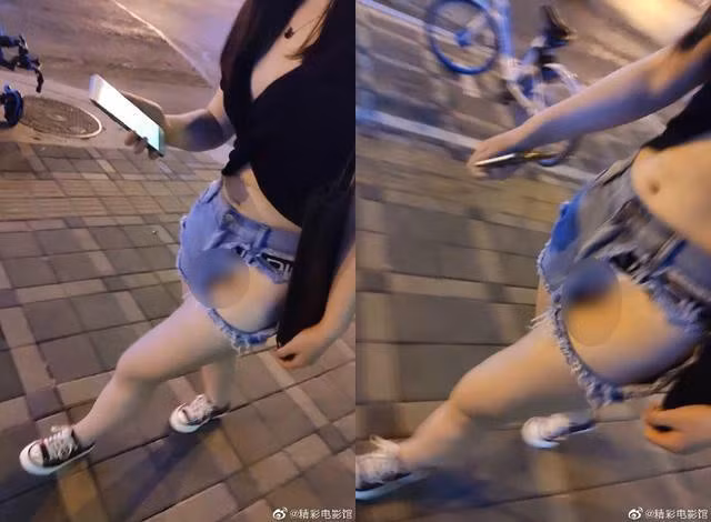 Cô gái này được xem là thảm họa thời trang khi diện chiếc short jeans hở cả vùng kín một cách hớ hênh.