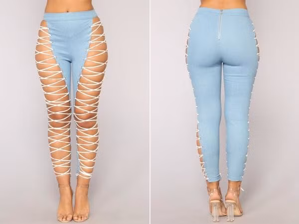 Kiểu quần jeans cực sexy được thiết kế để dành cho những ai yêu thích những thiết kế nhiều dây dợ.
