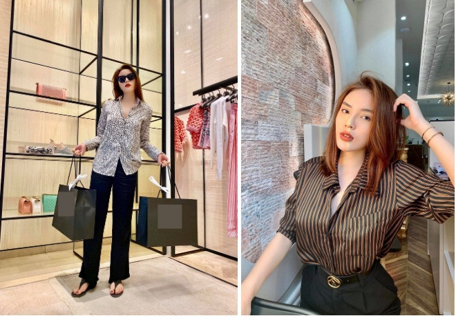 Thần thái sang chảnh, kiêu kỳ của nàng hậu 9X như được phô bày trọn vẹn khi diện sơ mi theo cách này. Ảnh: FB, IG.