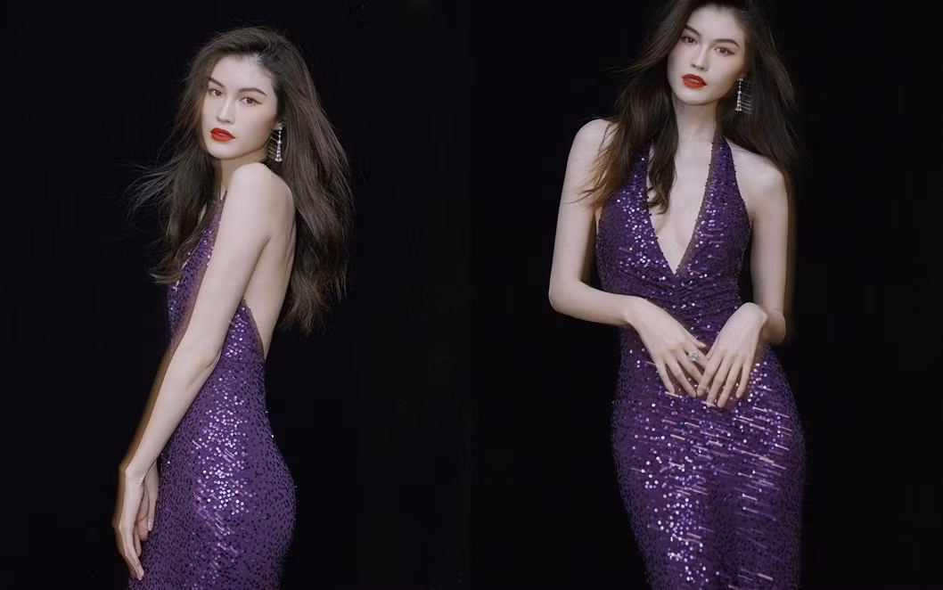 Vốn ưa chuộng mốt đầm yếm, siêu mẫu gốc Hoa khoe trọn lưng trần và đường cong "thắt đáy lưng ong".