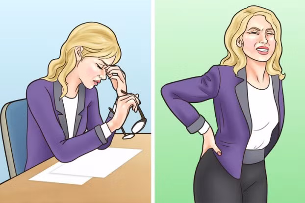 3. Căng thẳng, lo âu: Khi cơ thể bạn tiết ra hormone căng thẳng, nó khiến cơ bắp siết chặt theo bản năng. Căng cơ sẽ dẫn đến cảm giác đau ở cổ, vai và lưng. Các nghiên cứu đã chỉ ra rằng thư giãn, thả lỏng có thể giúp cải thiện đau lưng hiệu quả.